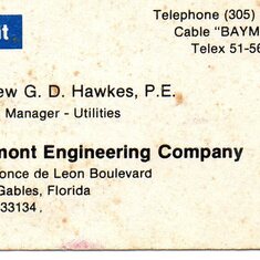 Business card, late 70s-very early 80s
