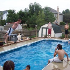 Andrew was the champ of belly flops!
