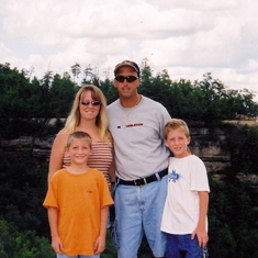 Family picture at Natural Bridge in Kentucky.