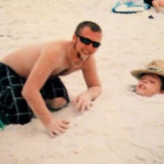 Andrew & Dawson at the beach