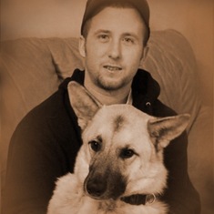 My sweet Andrew & his dog, Mojo