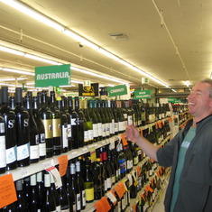 At home in the Aussie section of the wine department. Kinda think this photo tells you all you need to know about Drew.