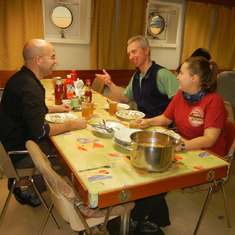 Discussions with students during dinner onboard R/V Akademik Fedorov