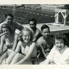 '47 College Summer camp, Andy is not shown but several of his friends are present including CF Kwok