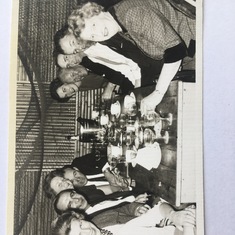 Neighbours dinner together, August, 1964 Pat Solomon, Phil Walker, Mick Solomon, Marj Sinclair, John