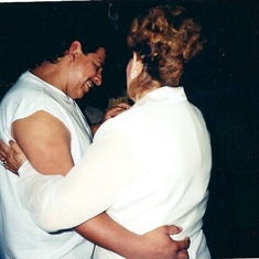 Andy, and mom having a dance:)