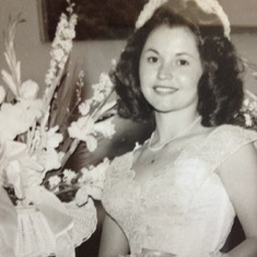 Angela Carrigan, bridesmaid at wedding of Loretta Carrigan and Clarence Freeberg