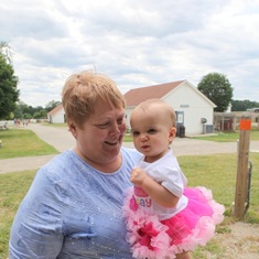 Granny with Amelia at her 1st Birthday Party