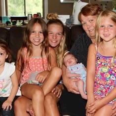 Granny with her 5 granddaughters