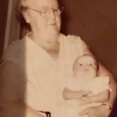 Grandma Carter holding mom