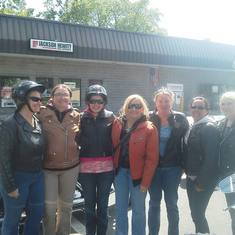 Angie and friends out on a motorcycle excursion on a nice day