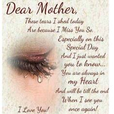 MAMA I MISS U. LIFE WILL NEVER BE THE SAME. LOVE YOU!!