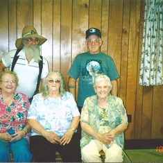 Back row: Uncle Chub and Uncle Bud. Front row: Aunt Dorothy, Aunt Stell and Gram