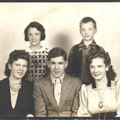 Back row: Aunt Stell and Uncle Chub.  Front row: Gram, Uncle Bud and Aunt Dorothy.