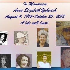 Anna through the years. Hers was a life very well lived. She will always be missed.
