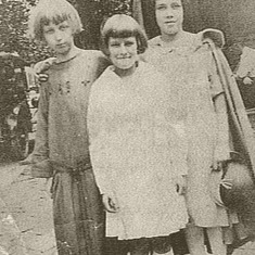 Anna (right, age 11) and her childhood best friends, circa 1925
