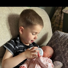 Theo loves his babysister