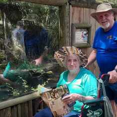 Anna and John visiting the alligator park in St. Augustine Florida