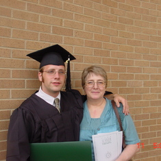 Anna with Jeremy at his college graduation. August 2001 at University of North Texas in Denton, TX