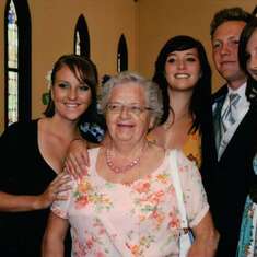 Heather, Mom, Cheyenne, Nick, and Ellie at Jaime's wedding
