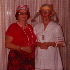 Mom and Harriet Zierer dressed up for Halloween