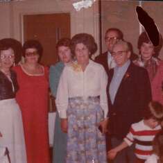 Audrey, Mom, Barb, Grandma Deemer, Bob, Grandpa Deemer, Lois and Shirley at my Grandparents 50th Wedding Anniversary