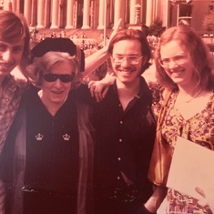 Anne and her children at Columbia University when Anne received her EdD degree in 1975