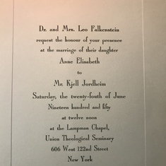 Anne and Kjell's Wedding invitation