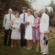 Anne and Jay's wedding with Jay's parents and Anne's parents