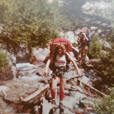 Climbing Mt. Whitney around 1980.  Yes, we made it to the top!