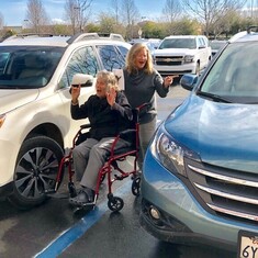 Anne and Kathy getting a new car.