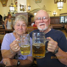 Mom and Dad at the Haufbra Hause in Munich, Germany