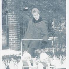 Mom with her twin angels