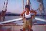 Annette rowing on the Nile in Egypt - EWB