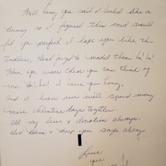 Annie's Valentine to Vince Feb. 14, 1965  (accompanied by a pair of heart covered tighty whities)