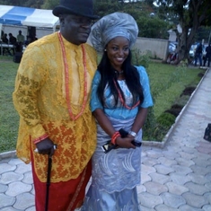 Tony and Anthonia, at his traditional wedding