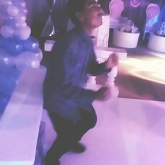 Anthony showing off his dancing moves at cousin Emma sweet 16