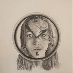 Art by Jazzy about the passing of time pertaining to the last year with Grandpa