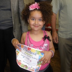 Guess who's standing right behind her? Yep, Tony. Jaz graduates Pre-K