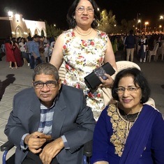 Maria Eugenia Pais, with Tony & Maura on Christmas Day (2019), at Ghala Church, Oman