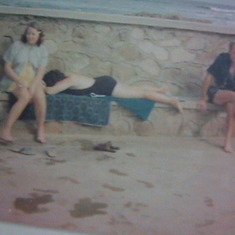 Pregnant at Amanzimtoti Beach approx. 6 months -1975 - with Mommy & Wobbles.