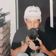 Anthony & Sabre - his Staffie  -  1995