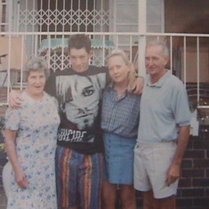 With Mom, Granny & Grampa Wobbles at their  house in Sunnyridge  -  1991
