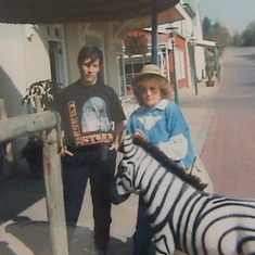 At Gold Reef City with Mom - 1990