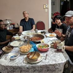 Dining at Lamont St. House with Br. Claude and Anthony