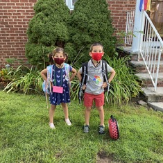 Shea, and Gavin with their masks.