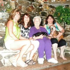 Arline with her daughter-in-law, Maureen, and two granddaughters, Sheri and Michelle
