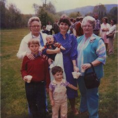 Sister Pauline, Daughter Paula, Arline, and Paula's boys:  Caleb, Tyler and Jeffrey