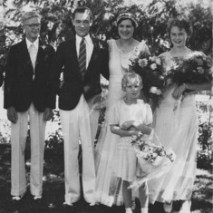 Bud, Walt, Pansy, Pauline and Arline (Flower Girl)