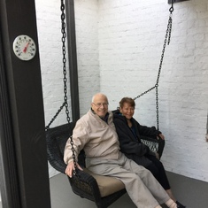 Loved swinging in their courtyard at NEW HOME